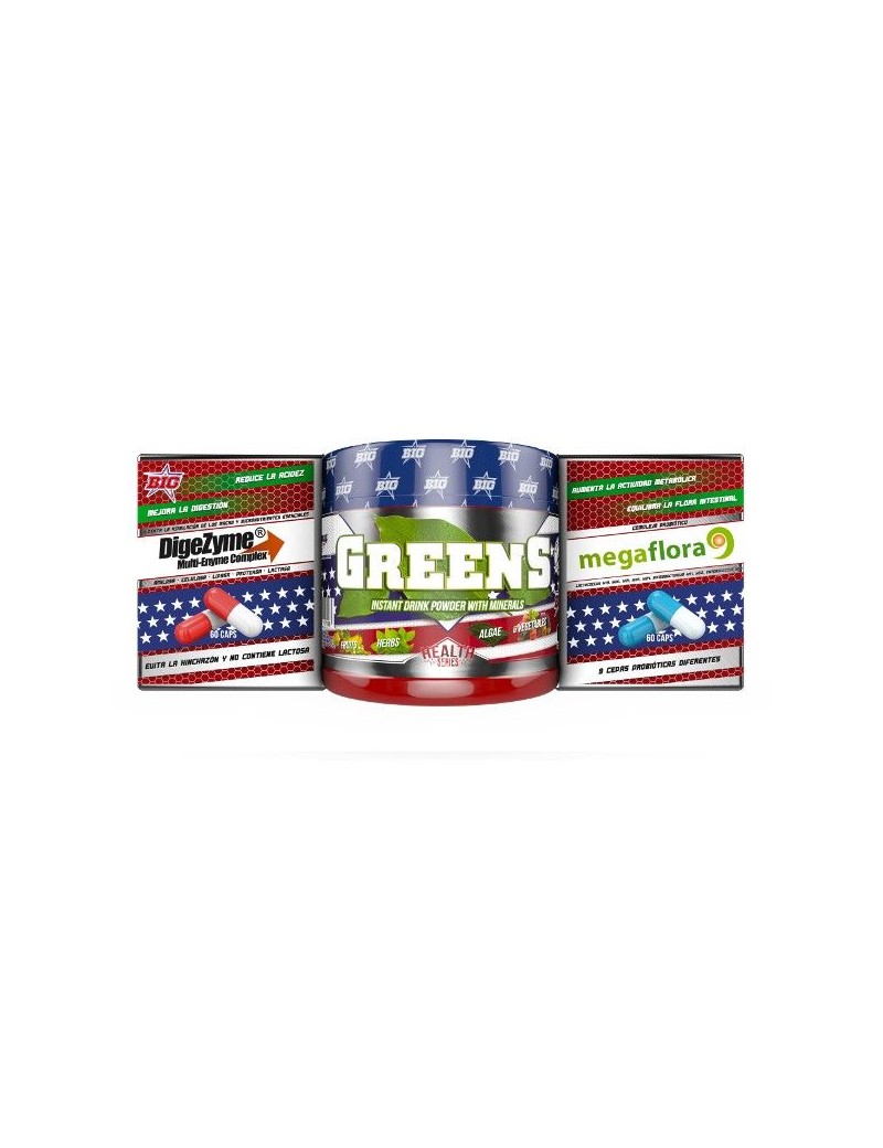 Pack DI G PRO Greens 150 gr + Probiotico 60 caps + Digezyme 60 caps